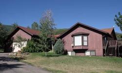 This spacious mountain home has large open rooms with vaulted ceilings. The main floor master has a private full bath and mountain views. Downstairs there is a family room with a wood burning stove and a separate play room with a wet bar. There is a large