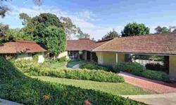This sophisticated single level Mid-Century is located on over an acre on a private drive across from the Langham Huntington Hotel. Designed by Eggers & Wilkman, the house is cited atop a gentle knoll providing sweeping views of the valley. Walls of