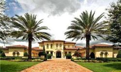 Luxury and elegance resonate throughout this two-story, golf front Mediterranean masterpiece designed by Cahill Custom Builders with exquisite details. The open foyer draws your eyes to a well-executed floor plan including a curved staircase and formal
