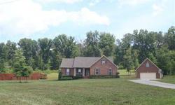PEACEFUL PRIVACY SURROUNDS THIS ALL BRICK RANCH SITUATED ON 3+ ACRES. LIVING ROOM WITH TRAYED CEILINGS & FIREPLACE. KITCHEN WITH LOTS OF COUNTER SPACE AND DINING AREA, SPLIT BEDROOMS ON MAIN LEVEL M. BATH WITH WHIRLPOOL,SEPARATE SHOWER - HIS & HER WALK-IN