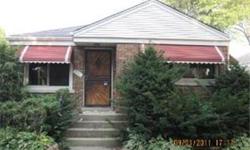 BANK FORECLOSURE! PRICED TO SELL! Solid Brick Ranch on quiet tree lined street. It has newer windows, a full basement w/wet bar, large family room. Hrdwd floors throughout, a side drive with a 2.5 car garage that needs a roof. Near Public Transportation &