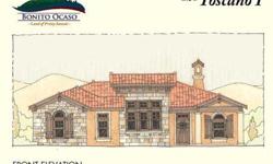 Tuscan style homes with stucco and tile exteriors, open plan, one-level living, courtyards and maintenance free grounds. High quality construction and finishes with energy efficient features. Choose this Toscano plan or from three others. Construction