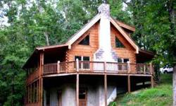 Real log cabin on noisy part of Brasstown Creek with over 300 feet of frontage. 2 bedroom 2 bath, wood burning fireplace in great room, cathedral ceilings w/exposed beams, hardwood floors, full unfinished basement, 2 levels of porches & decks for outdoor
