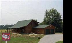 Custom built log cabin with upgrades galore! Open floor plan with loft bedroom, covered from porch. Stocked lake, 20 x 12 screened room/porch in back. Great setting on 6.7 acres. Fenced pasture, electric run to lake, 24 x 20 pole building with hay storage