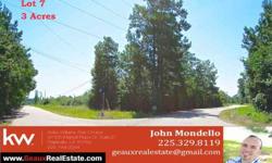 High and dry! Beautiful corner lot of three acres available in lobell acres.