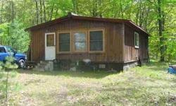 Cabin on 10 acres that needs some finishing touches on the inside. All rooms are framed in and ready for your finishing. Set up for 2 bedrooms, 1 bath, living room, kitchen and a mud room. Owners have completed some finish work such as knotty pine on the