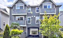 Live in the heart of Ballard! Stunning 3 bedroom/2.5 bath town home w/bold colors & great spaces. Kitchen boasts cherry cabinets, stainless range and DW, granite tile counters and hardwoods. Open living room/lots of light. Upstairs you will find two