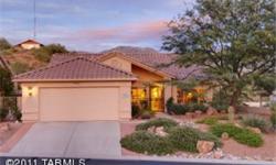 A beautifully maintained double-master DIEGO plan in SaddleBrooke - Tucson's Premier Active Adult Community. The home is sited perfectly to capture the wonderful Catalina Mountain views. The neutral floor coverings and paint pallet make this a warm and