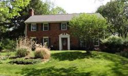 Handsome brick colonial on over 7 acres in Quaker Valley School District. Hardwood floors in living room which has wood fireplace, french doors to rear patio, and built in shelves; formal diniing room has hardwood floors, chair rail; kitchen has been