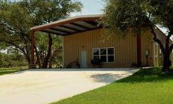 17+ Acres of TEXAS HILL COUNTRY w/a BARNMINIUM. 2/2 approx. 1900 sq. ft of living space (please verify). Great place to stay while you build your dream home or just need a hunting camp. Features are