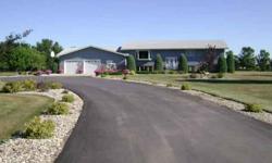 Enjoy the privacy of a rural setting in city limits! This beautifully landscaped 3500+sq.ft. 1 owner home sits on 3 acres (entire city block) in the town of Berthold. Besides the great setting, this home has a large entry area, lots of storage, Central