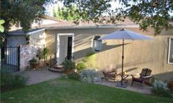 PRIVATE Chapman Woods Cottage! Located on a tree-lined cul-de-sac, west off Madre. Front gate opens to private enclosed yard shaded by Oak and olive trees. The Kitchen has been tastefully updated and includes Marble Counters, dark cherry-stained Cabinets,
