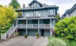 For the true urban dweller a spacious Old Portland Four Square! Room for everything with three big bedrooms and a den/nursery? w/french doors doors to deck all up; sunny finished attic bonus room; huge living and dining rooms, office/den/TV room? on main