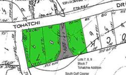 Each lot may be purchased for $18,000 each or all three for $49,500. Looking for a place to build your new golf course home--these 3 lots are ideally situated. Two lots are contiguous and the third lot is separated from the first 2 by a common area