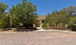 Private in-town estate near downtown Prescott, AZ, YRMC (east & west), schools, YMCA, shopping & Pioneer Park on 2.3 level acres w/views & 1800 SF two-story garage w/game room, craft room, half bath, upper storage, RV dump. One-level stucco home w/vaulted