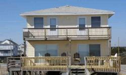 This well maintained beach cottage sits well off the road for quiet enjoyment on one of the deeper, better oceanfront lots on Topsail Island. Sit back in the shade or sun, and soak in the views of the Atlantic from the 2 oceanfront decks, or take the