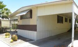 WILL FINANCE!! Only $400 down and $165 per month to own this sturdy, very affordable mobile home!!
Cozy 2 Bed/ 1 Bath Mobile Home located in the heart of Mesa, AZ, in a quiet, Senior 55+ community. Full appliances including gas range, refrigerator,