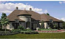 Pre Construction "Armand" Model by Adobe Homes. This 4 BR/3.5 Bath home on a 2 acre lot in a charming gated community features a dramatic exterior courtyard entryway and lush landscaping with giant oak trees. Black shutters accent front windows, which