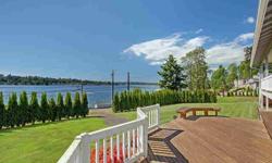 Resort paradise with stunning lake views from almost every room in this beautiful updated rambler. Wonderful sunny western exposure for afternoon and evening sun on your private large dock with boat lift, cabana, patio and rare sandy beachfront. Perfect