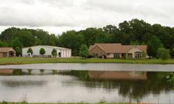 Beautiful white brick exterior maint free home on 10 acres with 1 acre pond in Pottsville 1 block from Russellville but very peaceful with abundant wildlife woods on one side and in back of home. This is a custom built home with abundant custom woodwork