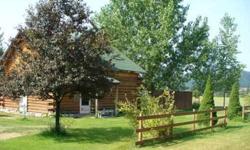 Sweet, 1040 square ft Log Home Built in 1998 ~Cottage Style~ with Gabled Dormers. Full upstairs has plenty of room for 2 bedrooms. Open concept floor plan. Country living in tiny rural community, private yet not isolated on 1.91 acres with plenty of