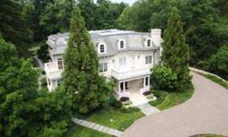 Magnificent custom 7 Bedrm, 8.2 Bath home inspired by French chateaus & Hotel Du Cap d'Antibes & designed by noted architect, John Rubenstein, boasting marble floored Foyer & hall, LivRm w/18th Century marble fireplace mantle, parquet flooring in Living
