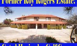 Former Roy Rogers Estate! Rambling Rose is a Large Beautiful Private Gated Hacienda on the Apple Valley Golf Course near other Large Luxury Homes. Located on approx 1.62 ac, the Main Home has 4 bd, 5 bathrooms with 4952 sqft, Large Living Rm w Fireplace,