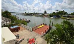 Stunning remodeled waterfront home in Redington Shores! This spacious 3,600 SF, 4BR/4BA home is situated near the end of a cul de sac and enjoys deep protected water as well as quick access to the Gulf. This fabulous layout offers 2BR/1BA on the main lev