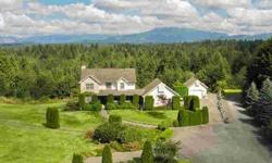 Stunning Machias Ridge custom built home with 4500+ sqft sits on 5+ acres w/ 3 car garage making this home one of a kind.Situated at the end of a private road this home has 180 degree views of the cascades from almost every room.The main level has a nice