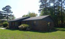 Huge, corner lot with 3 bedroom brick house just outside the perfect little home town of Ridgeland. House has approximately 1300 square feet, 1 full bath, 1/2 bath that needs vanity/sink. House needs flooring, paint, kitchen appliances and cabinets