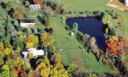 10 acre farmette with an all brick custom built ranch; 2 barns with electric, pastures, ideally suited for horses or livestock, large spring fed pond, garden shed and great tillable organic fenced garden. Bordered by mature woodlands, this property is