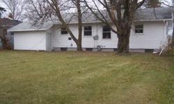 3 bedroom 1 bath home on large lot in town. Home has full unfinished basement and a one stall attached garage. Located on a quiet street, close to hospital.Listing originally posted at http