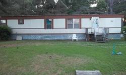 Singlewide mobile home for sale. has 2 bedrooms and one bath!! Has central heating and air that is energy effeciant! Can keep in lot for 150 a mth for lot rent! Ready to move in no repairs needed! Title is ready to be signed! Please contact for more
