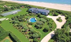 Fabulous Oceanfront Estate in Sagaponack available for rent.Originally designed by Philip Johnson this property includes an 8 bedroom , 7 bath home, heated freeform swimming pool,tennis court,chippingputting green,play area,and basketball court on 3.6