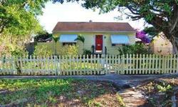 TRADITIONAL/SALT BOX FRAME CONSTRUCTION HOME WITH 3 BEDROOMS AND 1 BATH. PARKING OFF ALLEY BEHIND HOME, NO GARAGE. FENCED YARD WITH MATURE TREES AND ZONED SPRINKLER SYSTEM. LOCATED WITHIN WEST PALM BEACH CITY LIMITS.PERFECT STARTER HOME! CUTE, TRADITIONAL