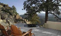Magical Mountain Top main home, studio, writer's cabin. Extraordinary offering w/ captivating feeling emanating from gorgeous rock outcroppings, tall pines & spectacular panoramas. High in the foothills, incredibly crystal blue skies, awe-inspiring sun &