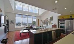 Stunning and spacious 2 story architectural penthouse located on a quiet tree-lined street in the heart of West Hollywood. Built in 2010, this light filled south facing luxury unit features walls of glass and soaring ceilings and offers dramatic city and