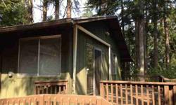 Updated cabin walking distance to lake! 3 bedroom, 1.5 bath home nestled in the woods. Downstairs has a private exterior door perfect for separate living quarters. Main floor is open with a large covered deck for those rainy days. Fenced yard. Community