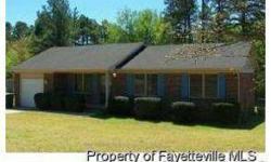 -Beautiful brick ranch North Fayetteville. 3 bedrooms, 2 baths, greatroom, eat-in kitchen. Freshly painted, carpet less than a year old. Single garage, large fenced yard, ready for immediate occupancy. Conveniently located to shopping and Fort