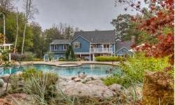Resort setting, pool house with gourmet kitchen, sitting area and changing room with one half bath, 2 pergolas, screen room, glamorous pool includes beach entrance, built in seating, hot tub, stone walls, walking paths, 2 waterfalls create a backyard
