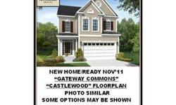 (LOT-2)READY NOV'11! CASTLEWOOD FLOORPLAN.GORGEOUS HOME W/ STONE WATER-TABLE. 4 BR, 2.5 BATHS, 2-CAR GARAGE. UPGRADED KITCHEN W/ STAINLESS STEEL APPLIANCES & GRANITE COUNTER-TOPS.GATEWAY COMMONS FEATURES CARRIAGE-STYLE SINGLE FAMILY HOMES.GATEWAY COMMONS