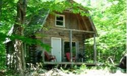 Just 3.5 miles from US Route 4, but just about as remote a feeling as you can get in this little 16x20 log cabin with a spiral staircase to the 2nd floor.Covered front porch. This is the cat's meow with 4 separate taxable lots, you can keep them all for