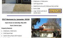 Come to our two HUD Homes Open Houses this Saturday, May 26th, 2012! 6626 Adainville Dr. Palmdale, CA 93552 from 10am to 2pm This property features 6 bedrooms, 3.5 bathrooms and 3,077 square feet of living space. Located in a gated community with a