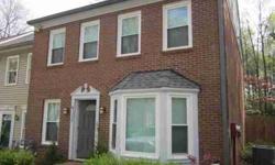 SPACIOUS traditional brick townhome ready for immediate occupancy! END UNIT, UPGRADED kitchen and master bath. NEW FRENCH DOOR REFRIGERATOR! TWO FIREPLACES in living room and master bedroom. Large FENCED PATIO and courtyard. Dining space in kitchen and