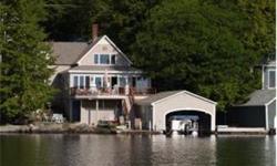 This waterfront home has it all...Wide water frontage, two bay boathouse, spacious living & dining rooms w/wide windows on the view. Large deck & wharf overlooking the widest part of Lake Sunapee. Shallow swimming entry for the young and deep water off