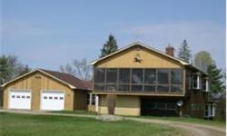 (1343) WATERFRONT HOME, on almost 10 acres of land. A beauty with large spacious rms, 4 bdrms, 2 1/2 baths, large garage. Alarm system, 2 wd stoves, Gas fireplace, excellent views of Burns Pond, wide pine floors, screen porch also has plexi glass cover