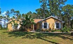 Immaculate 3bed/2bath plus bonus room home well situated on a private 5 acre home site backing to over 100,000 acres of state owned conservation and wildlife preserve. This split-bedroom, open floor plan offers a bright airy Florida feel well complimented