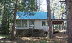Cabin nestled in the pines that needs some finishing but is ADORABLE! There is a pull down ladder to a loft area. And there is an outbuilding that has approximately 347sqft that also has a pull down ladder to a loft area. There are two lots loaded with