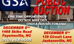 GSA will be hosting a live auction event for four beautiful homes in the Fayetteville and Jacksonville area. These homes are owned by the Army Corps of Engineers and were purchased from eligible military families as part of the Homeowners Assitance